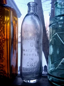 BUBBLE SCHNELL ERHITZT DIESE FLASCHE IN EINER MINUTE N.Y. MUNDGEBLASEN FRÜHE 1900 KINDER - Bild 1 von 4