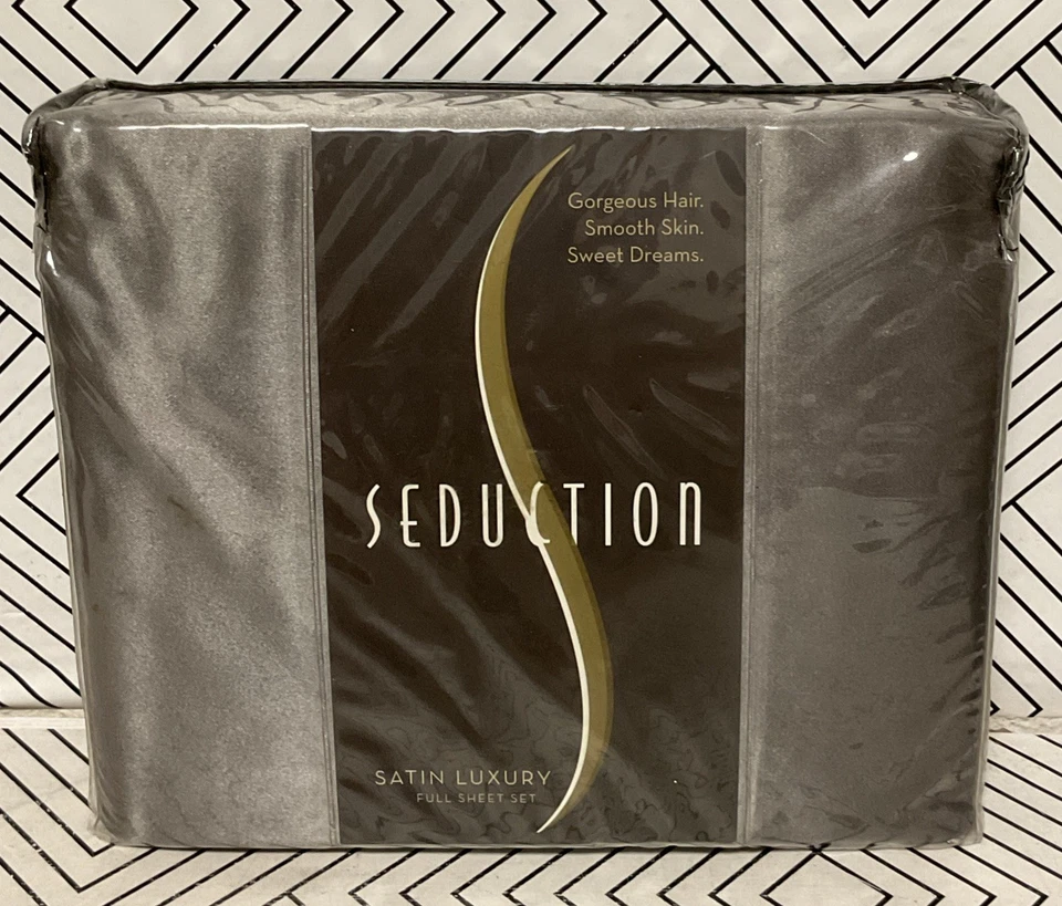 🥥 Juego de sábanas completas de plata satinada de seducción poliéster satinado brillante lujo🆕 Foto 1 de 3