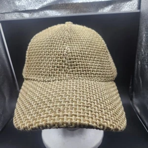 Cremieux Baseball Cap Cotton/Straw Blend Beige Weave Pattern Unisex - Picture 1 of 8