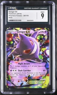 Gengar EX Pokémon 2014 English Phantom Forces 34/119 Holo Ultra Rare CGC 9 - Image 1 of 2