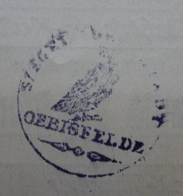 RARE GERMANY 1920 - STADT OEBISFELDE -10 Pfg - AU/UNC - Gra. O11.1 - Seal Purple - Image 1 of 3