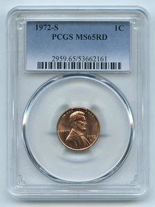 1972 S 1C Lincoln Cent PCGS MS65 - Picture 1 of 1