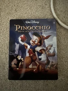 Pinocchio : 70th Anniversary (3-Disc Bluray/DVD, 2009) Limited Disney Steelbook - Picture 1 of 3