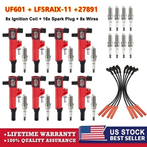 Bobina de encendido 8 piezas UF601 + 16 bujías + Kit de 8 cables para Dodge Dakota V8 4,7 L - Imagen 1 de 16
