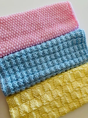 Knitting Pattern~ Cotton Kitchen Cloths / Dishcloths~ 3 Designs  ~ Cotton DK - Image 1 of 4