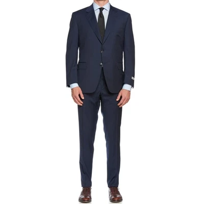 Traje de lana azul marino CANALI 1934 UE 58 NUEVO EE. UU. 48 modelo actual C4 corte corto Foto 1 de 4