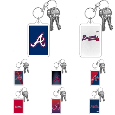 ATLANTA BRAVES Custom Design MLB Baseball Style 2 Side Large Photo Keychain - Image 1 of 4