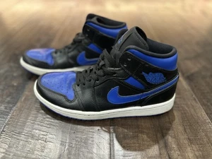 Größe 9 - Jordan 1 Mid Black Hyper Royal 2019 Basketball Colorful - Bild 1 von 7