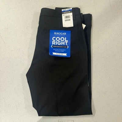 Pantalones Haggar Slim Fit Cool Right Flex Cintura Rendimiento Flex hc81080 Foto 1 de 4