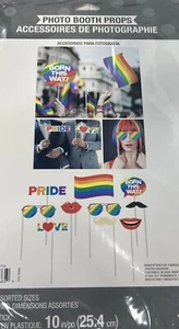 10 GAY PRIDE Photo Booth Props NEW Party Pictures LGBT Born This Way - Picture 1 of 2