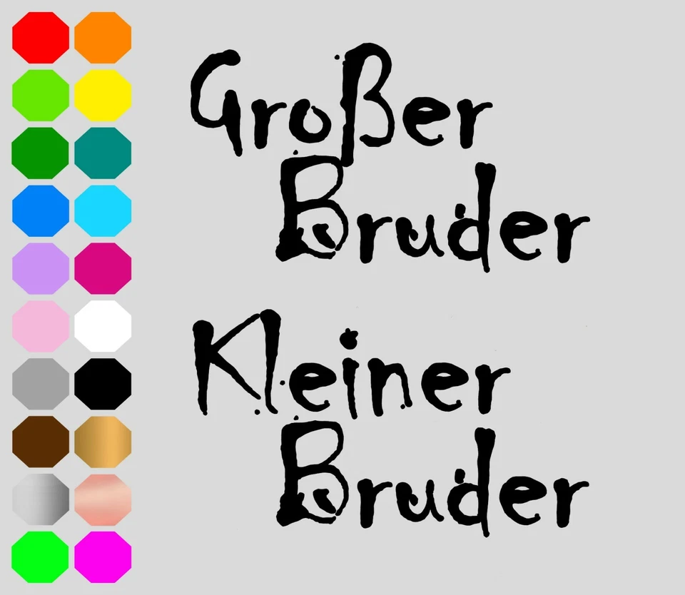 Großer Kleiner Bruder Geschwister Bügelbild Flexfolie dunkle helle Stoffe - Bild 1 von 1