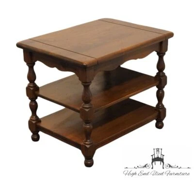 Mesa auxiliar antigua de pino envejecido ETHAN ALLEN 29x21" con acento en niveles 12-8024 Foto 1 de 4