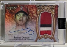 2022 Topps Dynasty Shohei Ohtani LA Angels Striped Patch On Card Auto 06/10