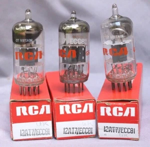 3 NOS GM getestete RCA 12AT7 Audio Verstärker Röhren Made in Gt Britain von Mullard?? - Bild 1 von 4