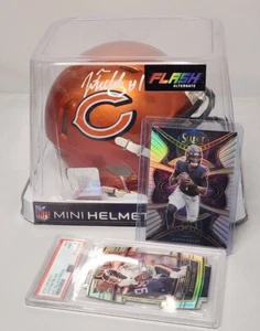 Mini casco flash firmado por Justin Fields Chicago Bears + tarjeta PSA Select RC - Imagen 1 de 8