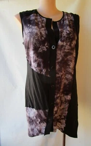Taking Shape long top Size S/16 vest sleeveless black purple - Picture 1 of 6