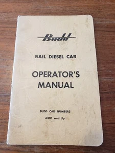 BUDD Rail Diesel Car Operator's Manual 1956 - Picture 1 of 6