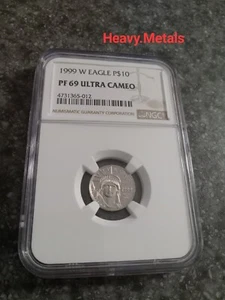 1999 W 1/10 oz $10 PROOF Platinum Eagle PF69 NGC NICE LOW PRICE!! - Picture 1 of 6
