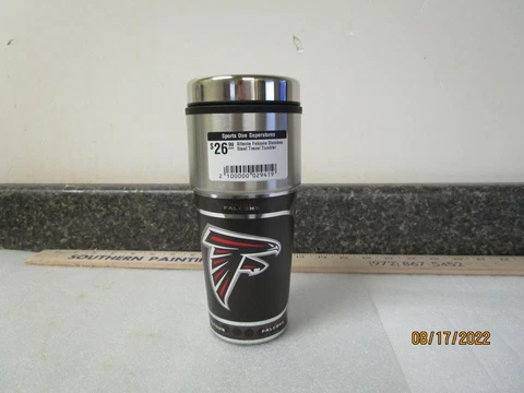NFL Atlanta Falcons 22oz Slim Travel Steel Tumbler - Great American Products Cover