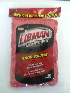 Libman 100% Cotton 12" x 14" Red Shop Towels - 12 Count - Bild 1 von 1