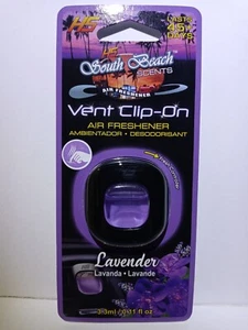 Air Freshener LAVENDER SOUTH BEACH Vent Clip Scent last 45+ Car Eliminate Odors - Picture 1 of 2