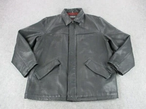 Chaqueta de Colección Oakwood Para Hombre Extra Grande Negra Roja Clásica Cuero Edredón Forrado Abrigo - Imagen 1 de 12