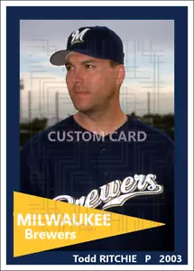 Todd Ritchie - 2003 Milwaukee Brewers - scheda personalizzata 2,5 x 3,5 (posteriore vuoto) - Foto 1 di 1