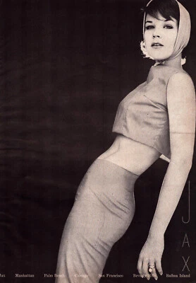 Cachecol JAX Fashion Lady Crop Top Midriff anel estampa vintage anúncio 1960 - Imagem 1 de 4