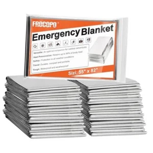 6 Pack Emergency Mylar Blanket, Emergency Blanket Space Blanket Survival - Picture 1 of 7