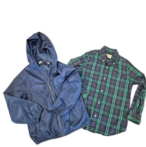 Crewcuts Lands End Boys Preppy Bundle Plaid Shirt Solid Windbreaker Jacket Sz 6 - Picture 1 of 4