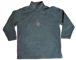 Victorias Secret Country 1/4 Zip Cozy Sweater Dark Green Rose Small - Picture 1 of 4