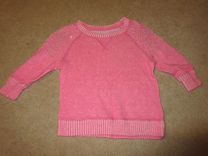 3/4 SLEEVE SWEATER - Justice - Pink - Silver Sparkles - Sz 10 - Picture 1 of 4