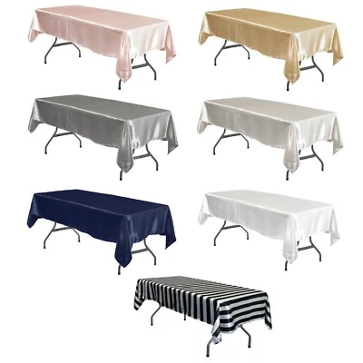 YCC Linens - 60 x 102 Rectangular Satin Tablecloths for Weddings, Events - Image 1 of 3