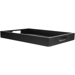 Schwarzes rechteckiges Tablett Lebensmittel Tee Brot zum Essen dekorative Serviertabletts - Bild 1 von 12