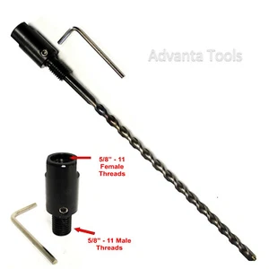 Core Drill Bit Adapter: 5/8”-11 Male to 5/8"-11 Female with Centering Bit - Picture 1 of 6