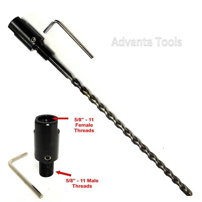 Core Drill Bit Adapter: 5/8”-11 Male to 5/8"-11 Female with Centering Bit