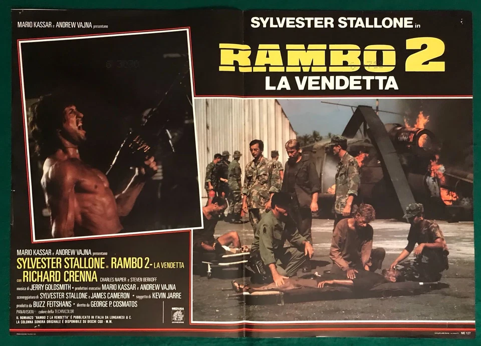 ORIGINAL FOTOUMSCHLAG RAMBO 2 LA VENDETTA SILVESTER STALLONE ERSTE AUSGABE 1985 - Bild 1 von 1