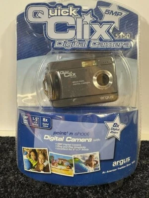 NUEVO SELLADO #5150 Argus Quick Clix Cámara Digital 5 MP 1.5 LCD Pantalla 8x Zoom Foto 1 de 4