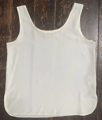 Vtg 80s Cream DOROTHY PERKINS New Wave Polyester Tank Vest Cami Top 10 12 - Image 1 of 4