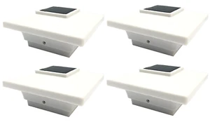4X4 4-PCS Solar Post Cap Deck Light White Low Profile 4 SMD LEDs Sun PL251 - Picture 1 of 10