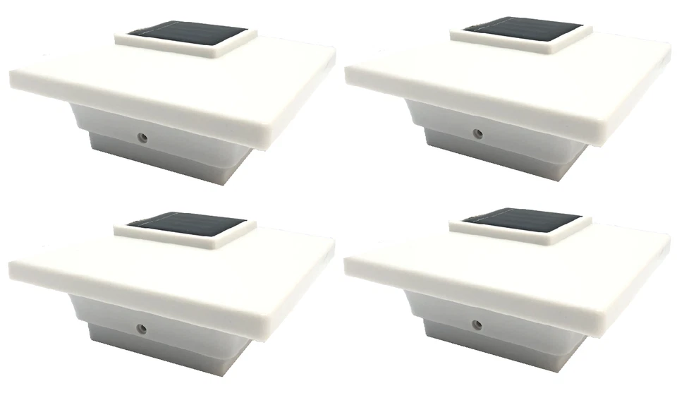 4X4 4-PCS Solar Post Cap Deck Light White Low Profile 4 SMD LEDs Sun PL251 - Image 1 of 4