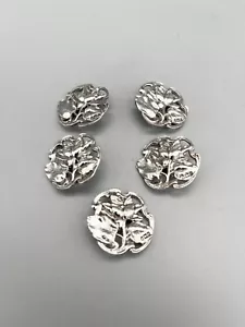 5 x ART NOUVEAU STERLING SILVER ROSE BUTTONS, REYNOLDS & WESTWOOD, B'HAM, 1900 - Picture 1 of 6