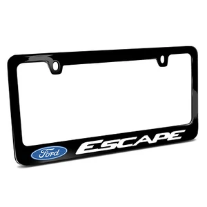 Ford Escape Black Metal License Plate Frame, Made in USA, Official Licensed - Picture 1 of 7