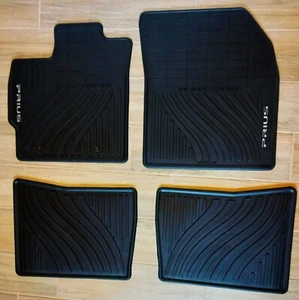 OEM Rubber Floor Mats For 2012 to 2015 Toyota Prius Front and Rear Black - Picture 1 of 5