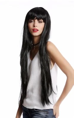 Women's Wig Carnival Halloween Very Long Fringe Black Smooth YLX-9501 - Image 1 of 4