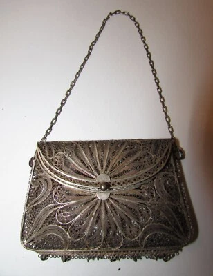 Borsetta antica in filigrana di argento anni 50 - Immagine 1 di 4
