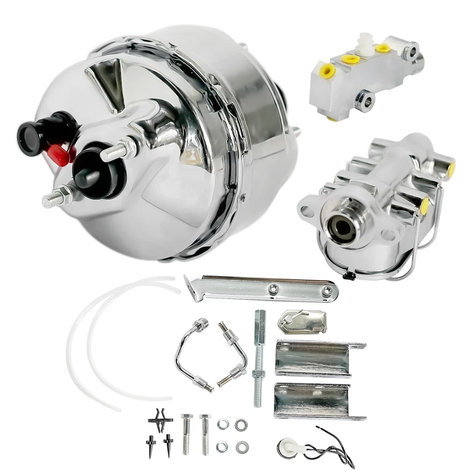 For 1968-1982 Corvette Chrome Brake Booster & Master Cylinder & PV4 Disc Valve - Image 1 of 4