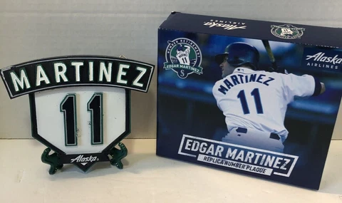 Edgar Martinez SGA Number Retirement Replica Number 11 Plaque New in Box Cover
