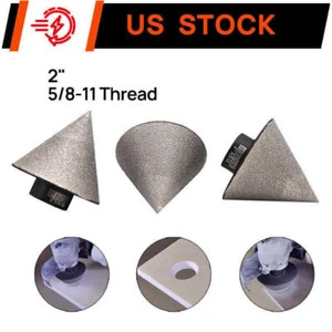 3pcs 2" Diamond Chamfer Finger Cone Milling Bits Tile Marble for Angle Grinder - Picture 1 of 10