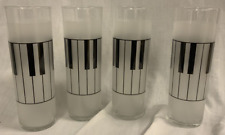 4 Vintage Libbey Albert Elovitz Inc. Piano Keys Cocktail Glasses